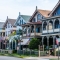 Row of colorful Victorian houses in Cape May, New Jersey.