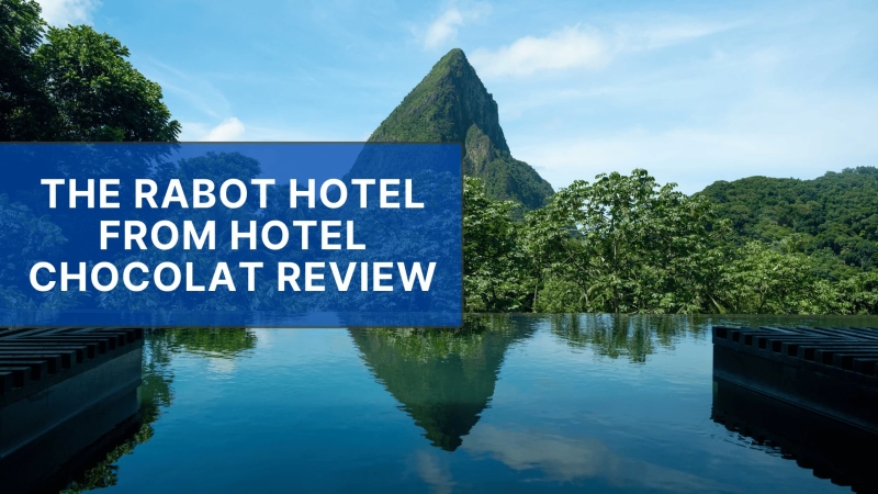 Infinity pool view of Petit Piton at Rabot Hotel by Hotel Chocolat in Soufrière, St. Lucia.