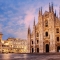 Stunning view of Milan Cathedral and Piazza del Duomo at sunset, Milan, Italy